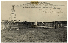 Wilbur Wright Postcard Signed From December 1908 During Their Very Successful Exhibition Flights in Europe